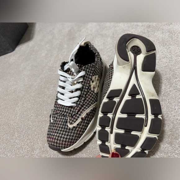 Tory Burch Black and White Plaid Sneakers - Picture 5 of 5